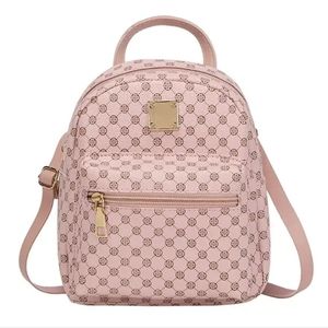 Barbiecore Pink Women’s Cute Backpack With Adjustable Strap Polka Dot Style NWT